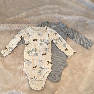 Kids One Pieces Set - Cream and Gray